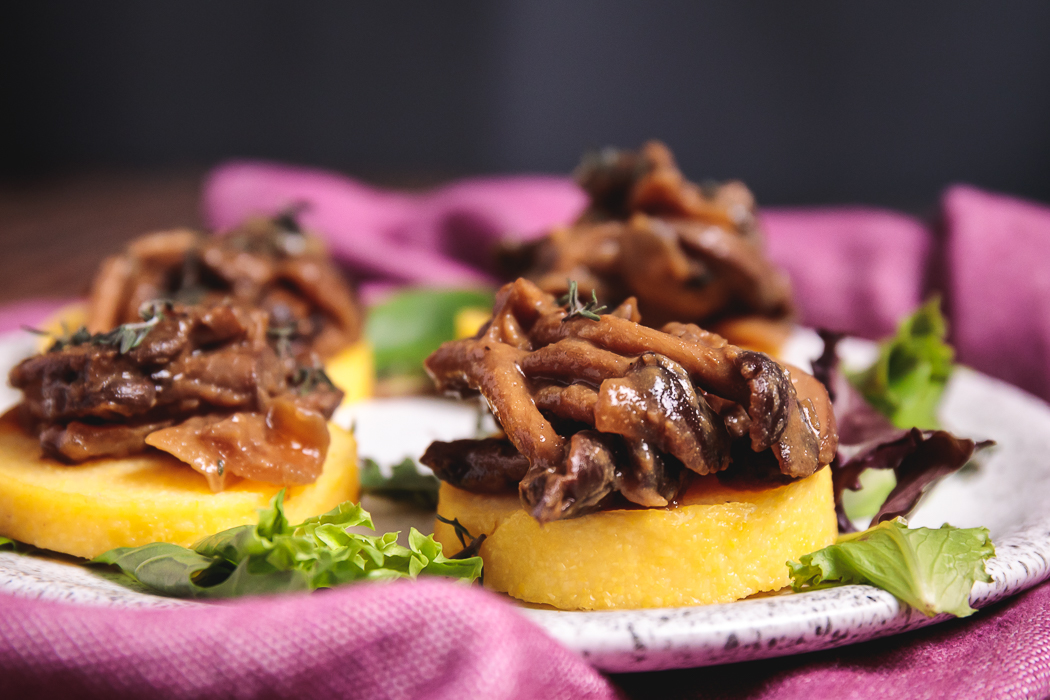 Baked Polenta Discs With Vegan Wild Mushroom Ragout - Plants-Rule