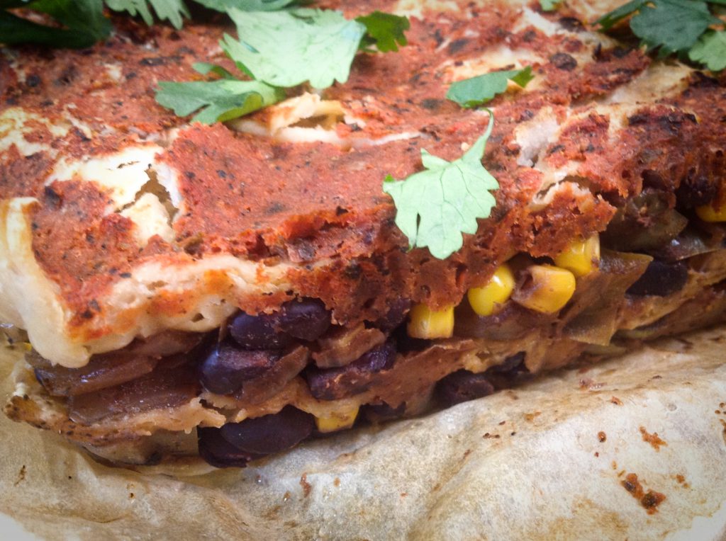 Easy Red Enchilada Black Bean Mexican Casserole PlantsRule