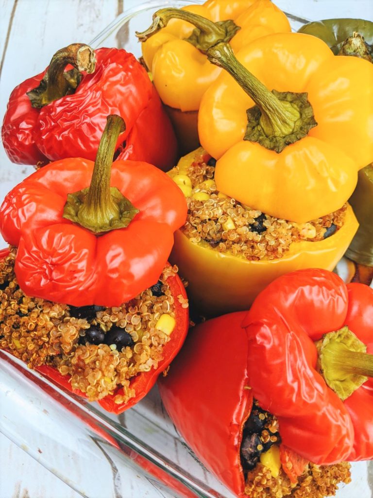TexMex Quinoa Stuffed Peppers OilFree, PlantBased
