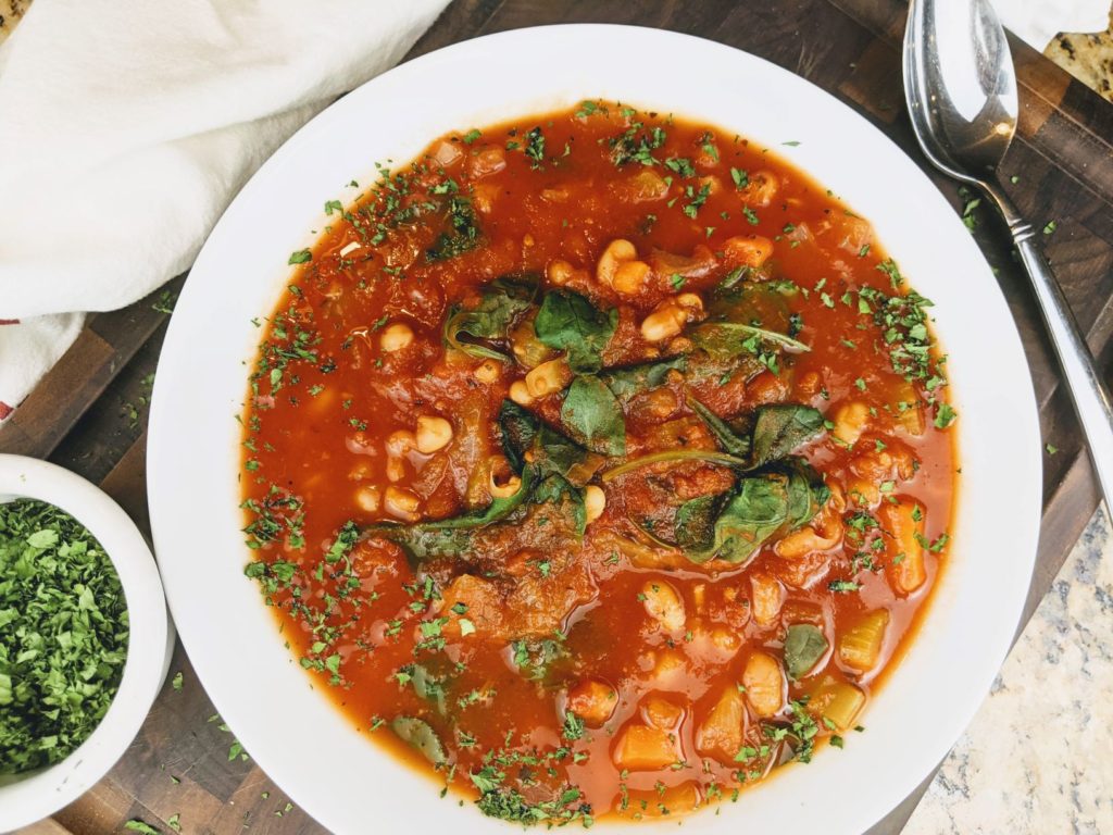 Simple PlantBased Tomato and White Bean Vegetable Soup PlantsRule