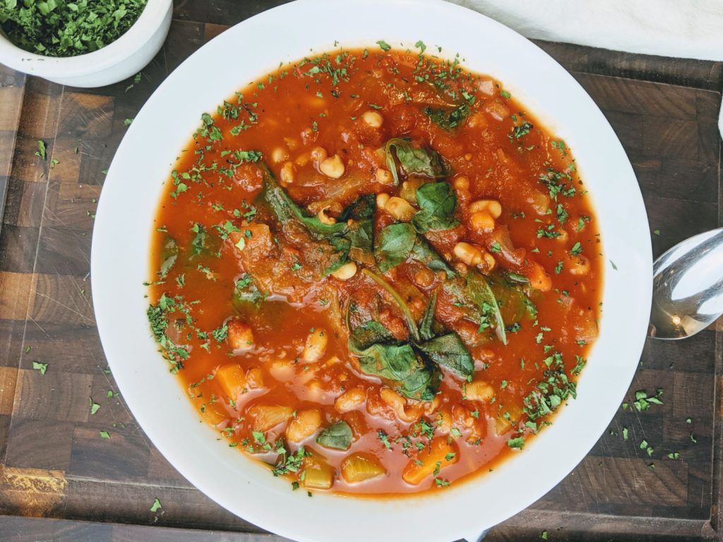 Simple PlantBased Tomato and White Bean Vegetable Soup PlantsRule