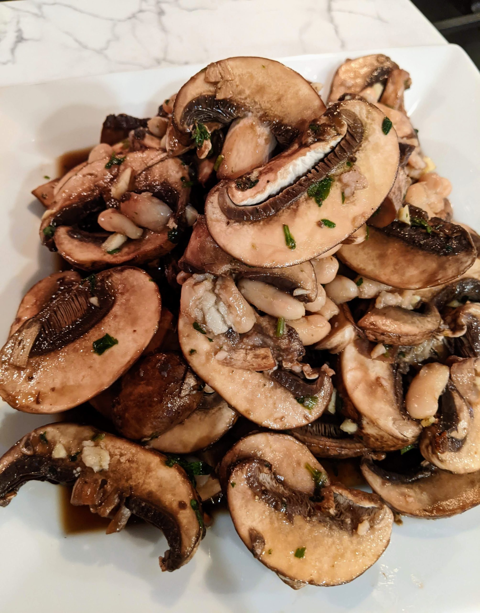 Simple Balsamic Marinated Mushroom Bean Salad Plants Rule